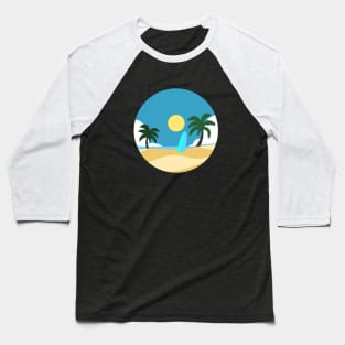 beach sea ocean cartoon Baseball T-Shirt